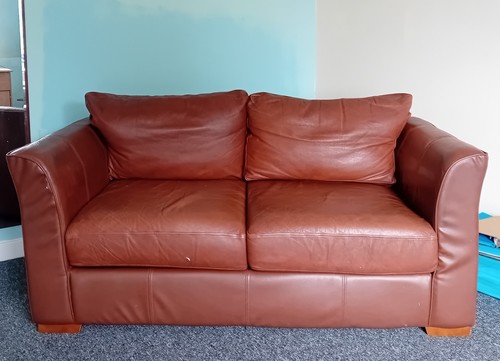 Seater faux leather sofa bed - 2,
