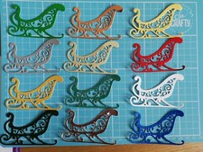 Craft Clearout, Die Cut Shapes,12 Christmas Sleighs most on Mixed mirri Card