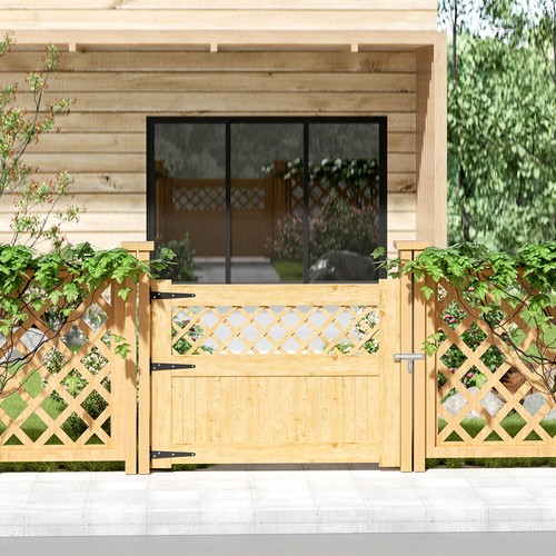 Wooden patio gate with latch - patio,