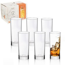 Bormioli Rocco 275ml Cortina Hi Ball Tall Dinner Tumblers Drinking Glasses Set
