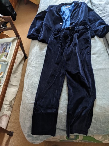 Blue velvet boy suit - velvet,