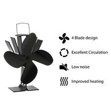 Black Heat Powered Stove Fan