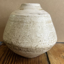 Studio Pottery Stoneware Vase Modernist style with Textured Matt Glaze 14cm Tall