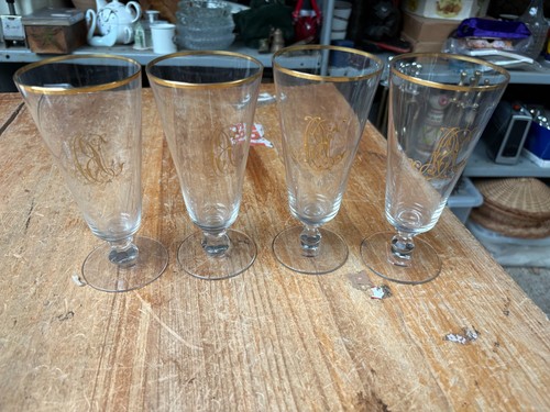 Gold rim drinking glasses 4 - x,