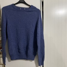 M&S  Extrafine Pure Lambswool Blue Men’s Jumper M R-Neck.NWOT