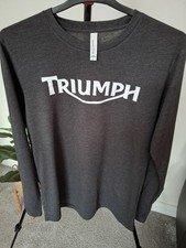 Mens Triumph Long Sleeved Tshirt Size Large , Dark Grey BN