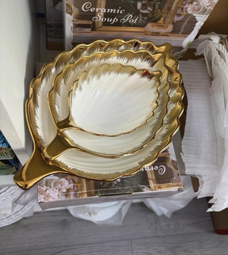 Gold and white ceramic - white,