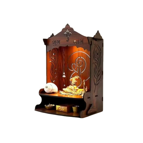 Wall mounted wooden temple - wooden,