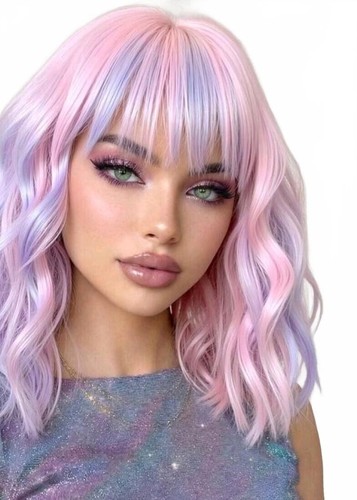 Shorter pink sissy - wavy, wig