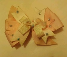 Gorgeous Girls Pink Boutique Hair Bow  Dimantes Glitter Accessory Romany Spanish