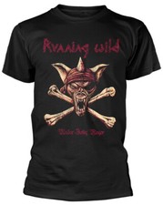 Running Wild Under Jolly Roger Crossbones Black T-Shirt
