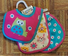 3pc Lamaze Bib Owl Cat Flower