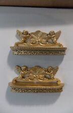 Dolls House One Pair Of Cherubs Window Curtain Ornate Bed Crown 1 /12 Th Scale 