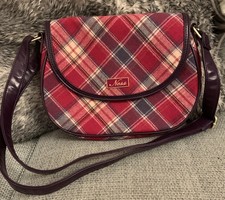 Ness Of Scotland Shoulder Bag Handbag Pink Purple Tartan VGC