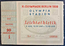 Olympia 1936 Ticket Jesse Owens Gold Medal Ticket Aug 05 Olympics Berlin