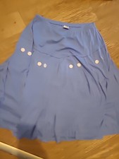 Ladies Damart Size 20 Blue Floral Elasticated Flare Skirt