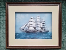 A vintage "Cutty Sark" diorama enclosed in a boxed gilt wooden picture frame 
