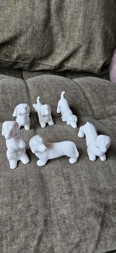 Porcelain dog figures - porcelain,
