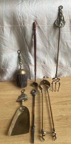 Vintage brass fireside - vintage,