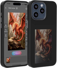 DIY E-Ink IPhone 15 16 Case Silicone Shockproof NFC AI Projection Stylish Screen