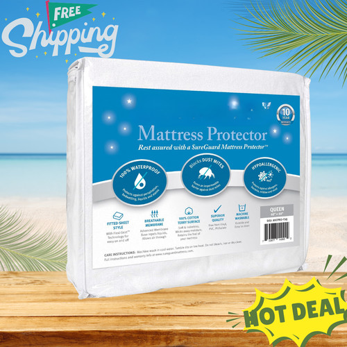New queen mattress - new, protector