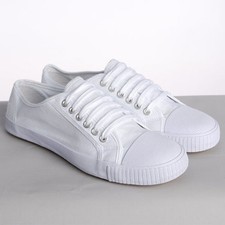 WHITE OR BLACK LACE UP CANVAS PLIMSOLES MENS WOMENS PLIMSOLLS PUMPS BRAND NEW 