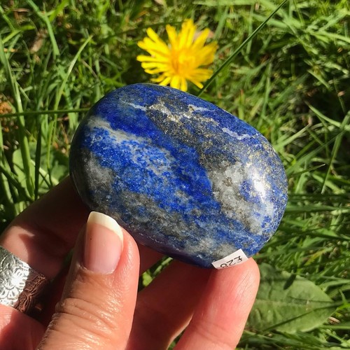 Lapis lazuli pyrite palm stone - lazuli,