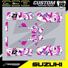 SUZUKI LT50 QUAD 84-99 GRAPHICS DECAL STICKER KIT LAZR WHITE/PINK