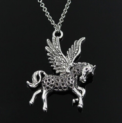 Silver unicorn pendant - silver,