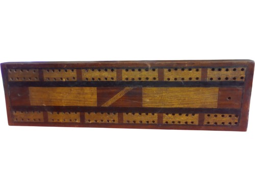 Vintage wooden cribbage board - vintage,