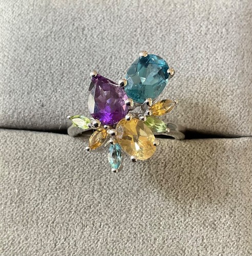 925 multi gem topaz amethyst - 925,