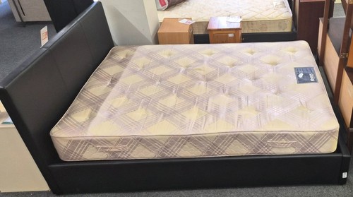 Black leather bed frame - black,