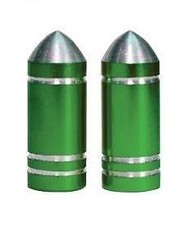 2x Metallic GREEN Metal Steel