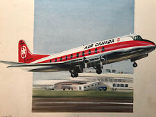 Vickers Viscount Air Canada aircraft painting  Art 8 Inch 20cm Original 1950 Art