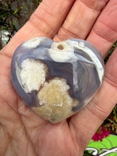 Flower Agate Crystal Heart