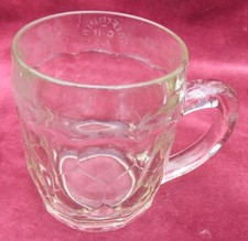 Vintage Half-pint Tankard Beer Glass, pressed glass