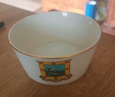 Vintage Crested China Sugar Bowl Royston Hertfordshire Crest WH Goss