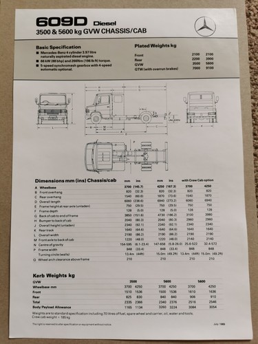 Mercedes benz 609d gvw - mercedes-benz,