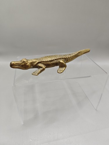 Vintage brass crocodile figure - brass,
