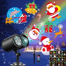2IN1 Christmas Moving Laser LED Projector Light Xmas Party Outdoor LandscapeLamp