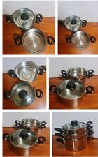 Saucepan Premium Steamer Stainless Steel 18 x 9cm 2L 4Pcs- All Hobs + Induction 