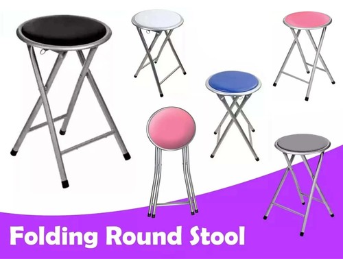 Folding round stool metal - stool,