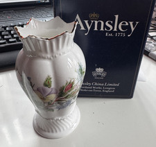 AYNSLEY WILD TUDOR VASE - English Fine Bone China 12cm tall, original packaging