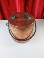 Large Antique Copper Pot With Lid