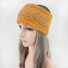 Fleece Lined Diamonds Head Warmer Headband Stretch Woolly Crochet Hairband UK