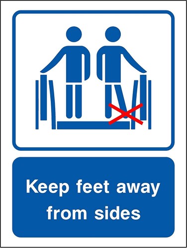 Keep feet away from - , edges