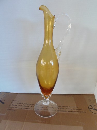 Vintage amber hand blown - amber,