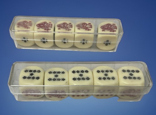 Vintage poker game dice sets - poker,