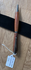 WOODTURNED HANDMADE ROSEWOOD SLIMLINE TWIST PEN  - BLACK INK - GUNMETAL (88)
