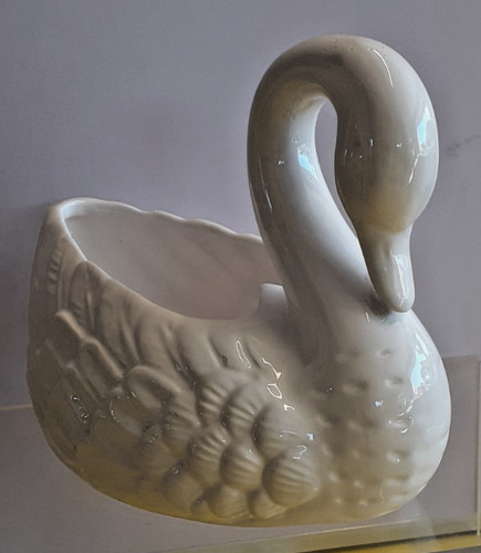 Beautiful white ceramic swan - beautiful,